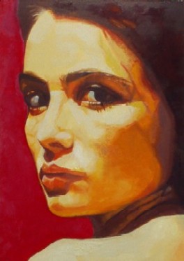 movie actress 1  2013制作　420mm×300mm イラストレ-ションボードにアクリル絵具